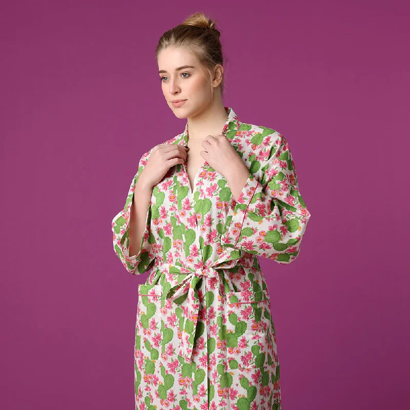 women's pajamas with a sophisticated, modern twistCactus Flower Robe