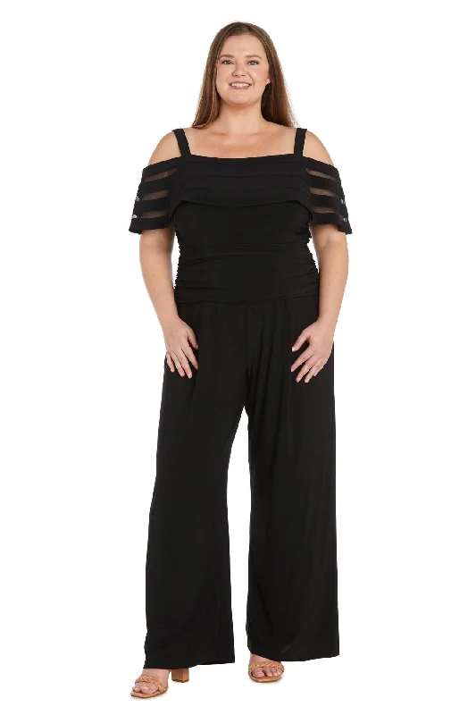 Women's Jumpsuits with Peter Pan CollarR&M Richards 3288W Long Formal Plus Size Jumpsuit