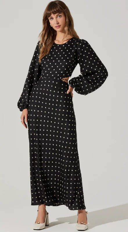 Women's High-Neck DressesPolka Dot Long Sleeve Maxi Dress by ASTR the Label