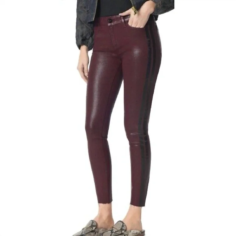 Women's Jodhpurs with High WaistThe Kitten Coated Ankle Skinny With Side Stripe Jeans In Red