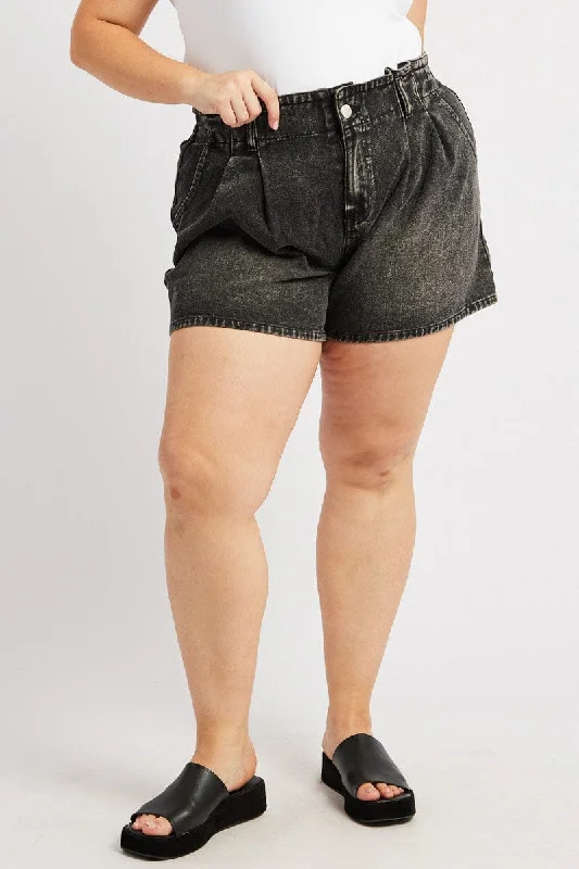 Women's Classic ShortsGrey Relaxed Shorts High Rise