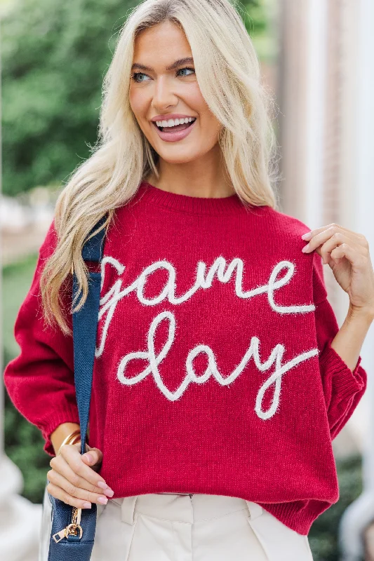 Women's Sleep ShortsIt's Game Day Crimson/White Puff Sleeve Sweater