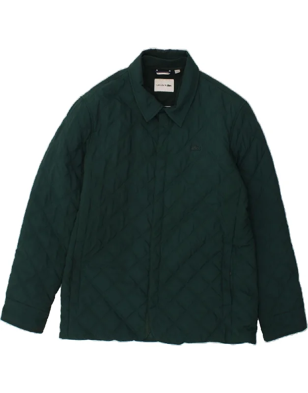 Women's Coats with Fur LiningLACOSTE Womens Quilted Jacket Size 58 3XL Green Polyester