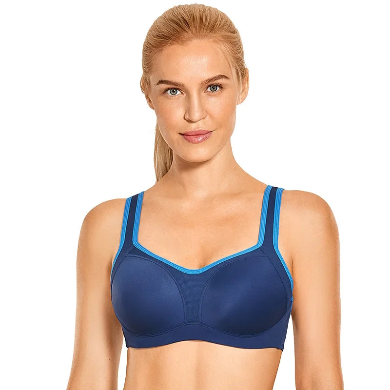 lace trim bra for weddingsHigh impact padded step adjustable underwired sports bra (size 32-40, C-F)