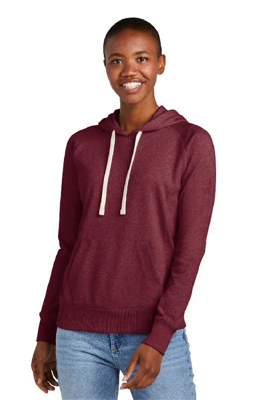 Women's Hooded Sweatshirts with Plaid LiningDistrict Womens Re-Fleece Hooded Sweatshirt Hoodie w/ Pouch Pocket - Heather Maroon