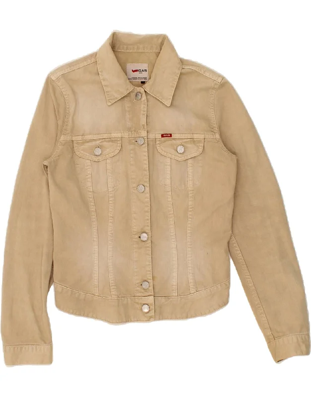 Women's Coats with ZipperGAS Womens Denim Jacket UK 12 Medium Beige