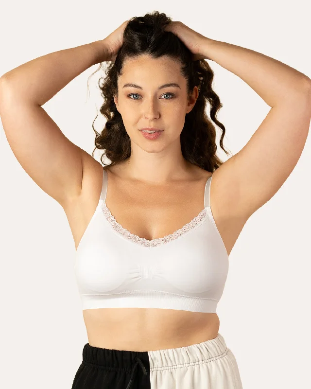 wireless mastectomy bra with soft cupsV-NECK LACE TRIM BRA 9042