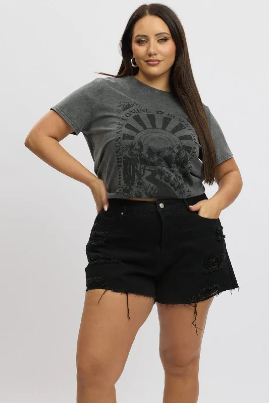 Women's Versatile ShortsBlack Relaxed Shorts