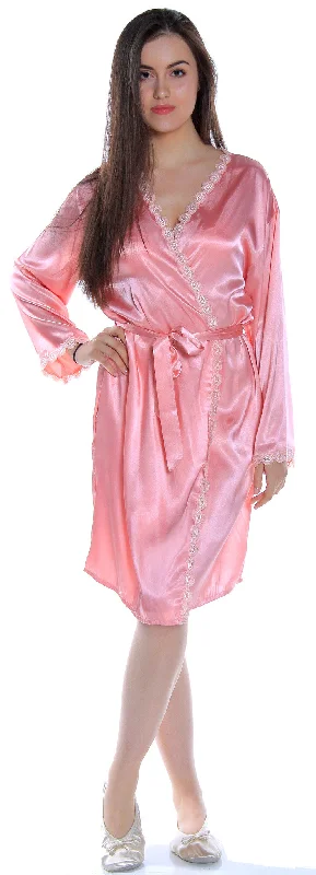 women's pajamas with a touch of eleganceWomen's Charmeuse Short Robe #3021