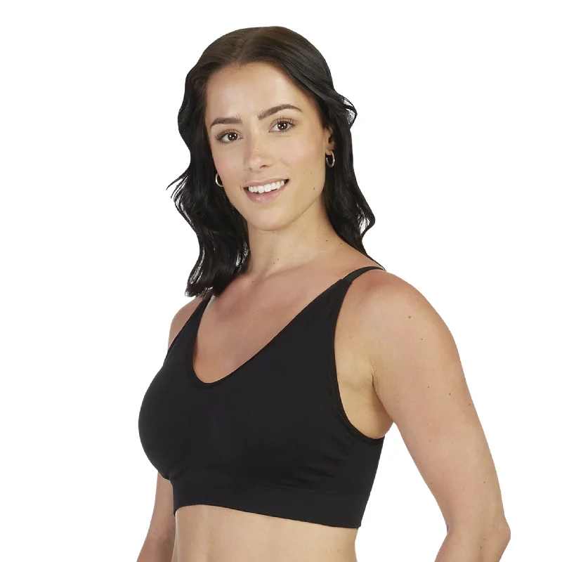 convertible bra with hook-and-eye closureSeamless Padded Slip-On Adjustable Straps Comfort Bra