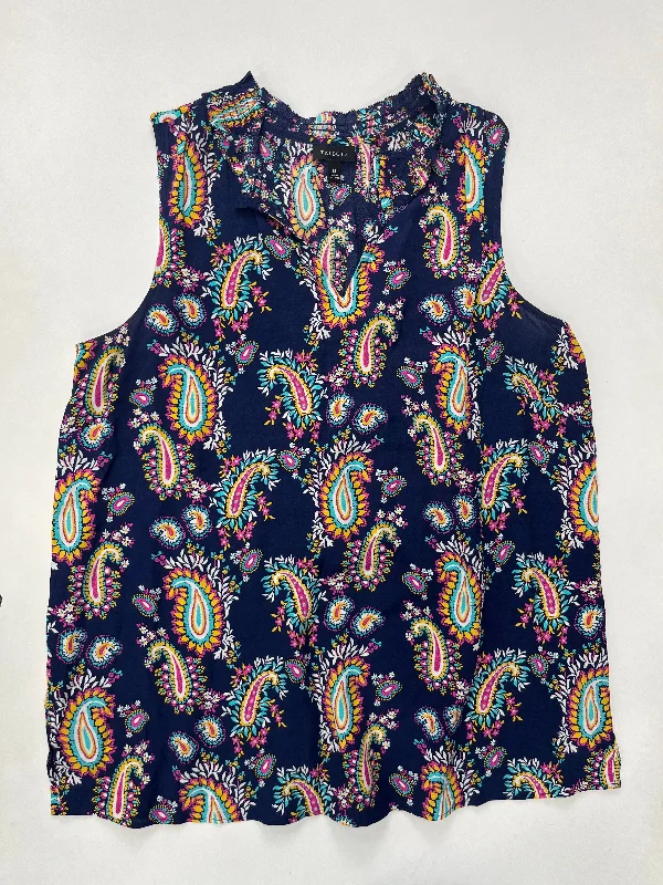 Women's Blouse with Sweetheart CollarFloral Blouse Sleeveless Talbots, Size M