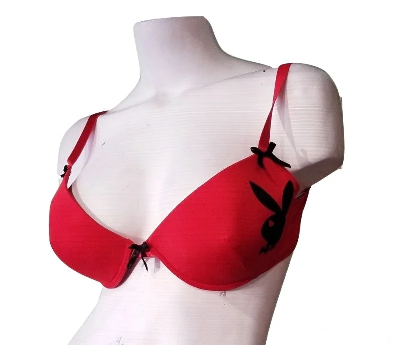 convertible bra with multiple wear optionsPlayboy Plus-Size Bra - Fire Engine Red