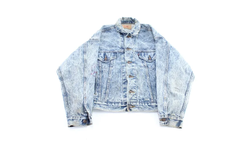 Women's Coats with Fur Trimmed Collar90's Levi's Acid Wash Denim Jacket