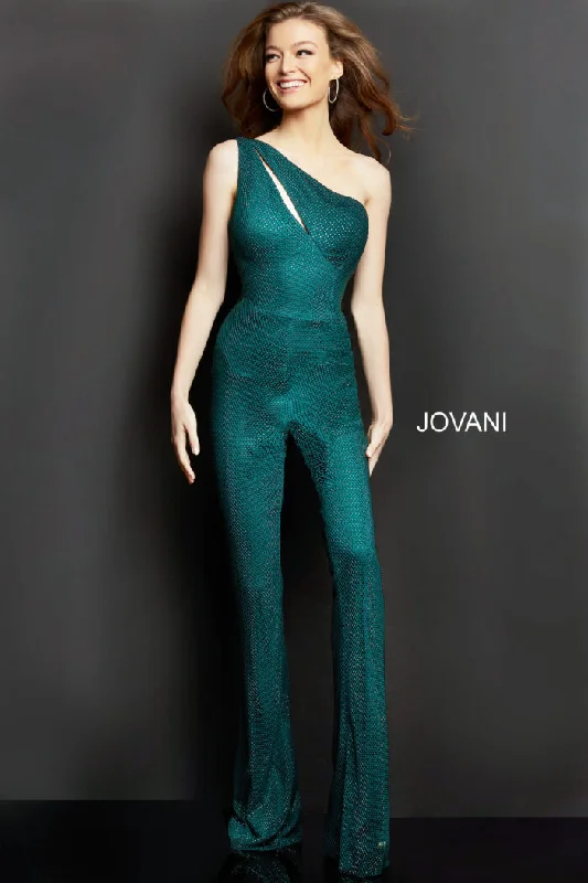 Women's Jumpsuits with DrawstringJovani 09018 Long Formal Beaded Jumpsuit