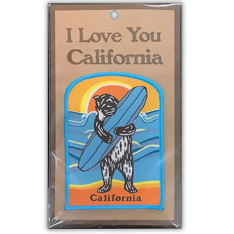 Women's Hooded Sweatshirts with Bamboo LiningI Love California Surf Bear Patch