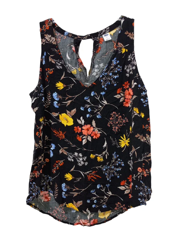 Women's Blouse with Lapel CollarFloral Print Blouse Sleeveless Old Navy, Size M