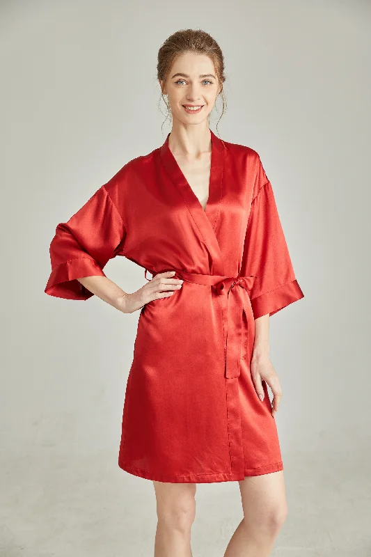 women's pajamas for the holidaysKimonos Short Silk Robe For Women