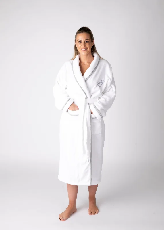 women's pajamas with a modern twistLadies Soft Luxurious Turkish Cotton Towelling Robe with Grey Trim