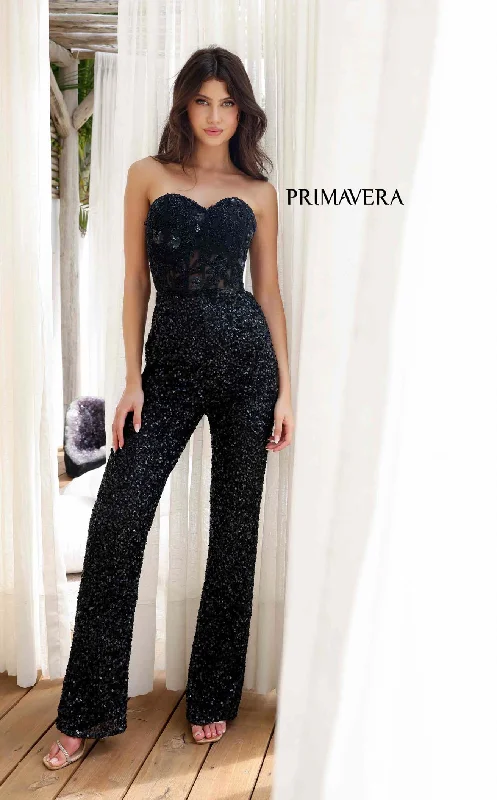 Women's Jumpsuits with Rounded CollarPrimavera Couture 4383 Jumpsuit