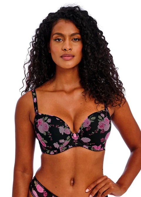 seamless nursing bra with easy-access clipsRose Blossom Black Rose Uw Moulded Plunge T-shirt Bra