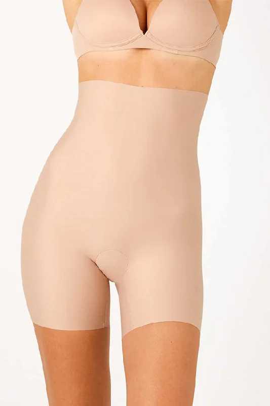 seamless body brief with thong backLaser Cut Hi-Waisted Mid Thigh Short