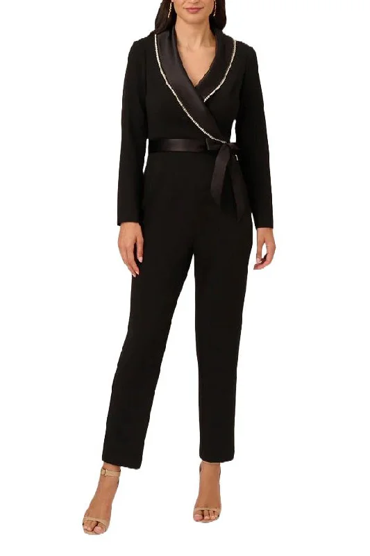 Women's Jumpsuits with Peter Pan CollarAdrianna Papell AP1E210678 Long Sleeve Formal Jumpsuit