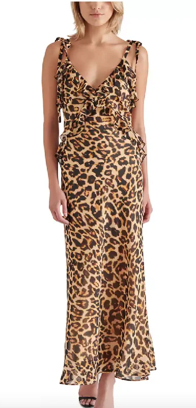 Women's U-Back DressesSteve Madden Maxi Dress in Black Floral or Leopard or Solid Black