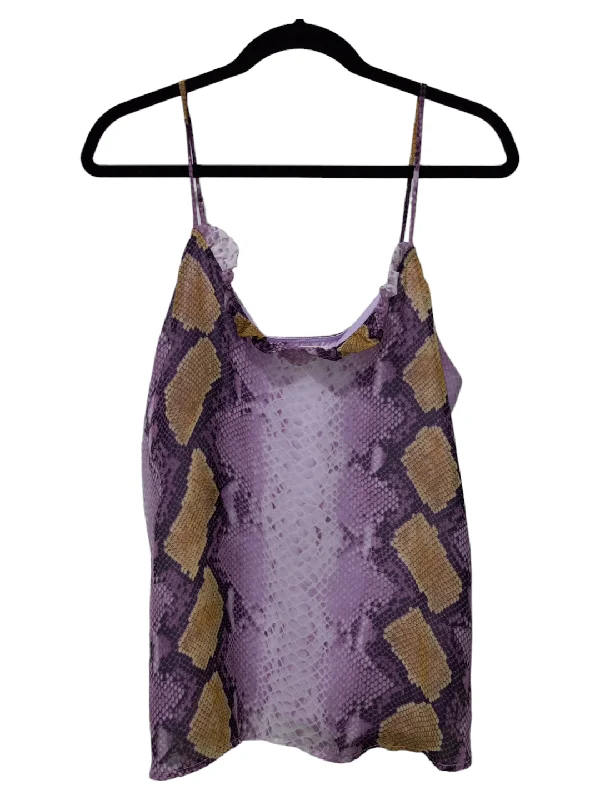 Women's Blouse with Collarless DesignSnakeskin Print Blouse Sleeveless Clothes Mentor, Size L