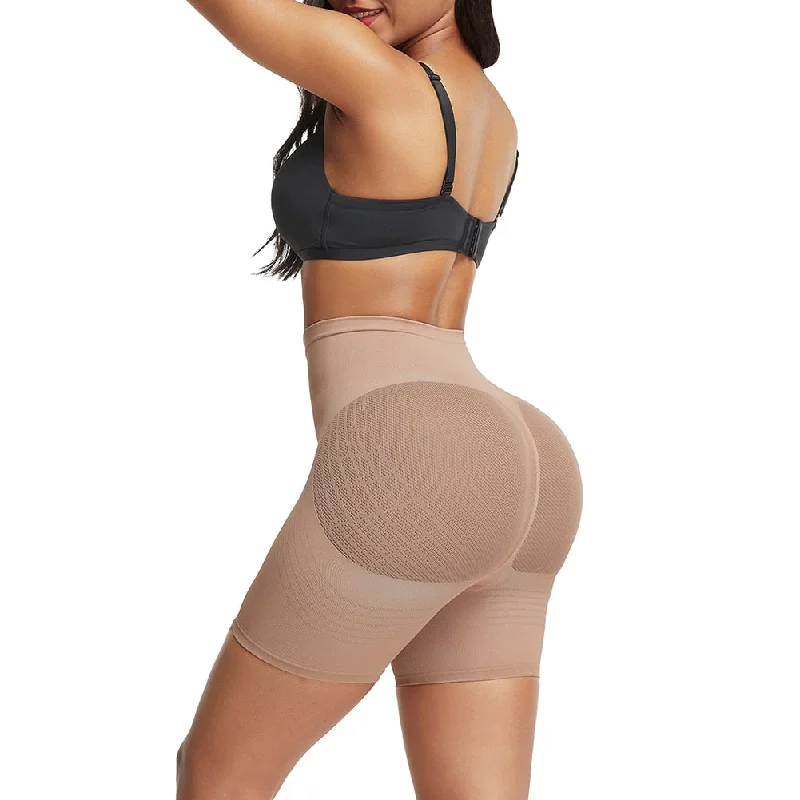 seamless body brief with lace edges for a lingerie lookTummy Control Thigh Slimming High-Waisted Sculpting Mesh Shorts