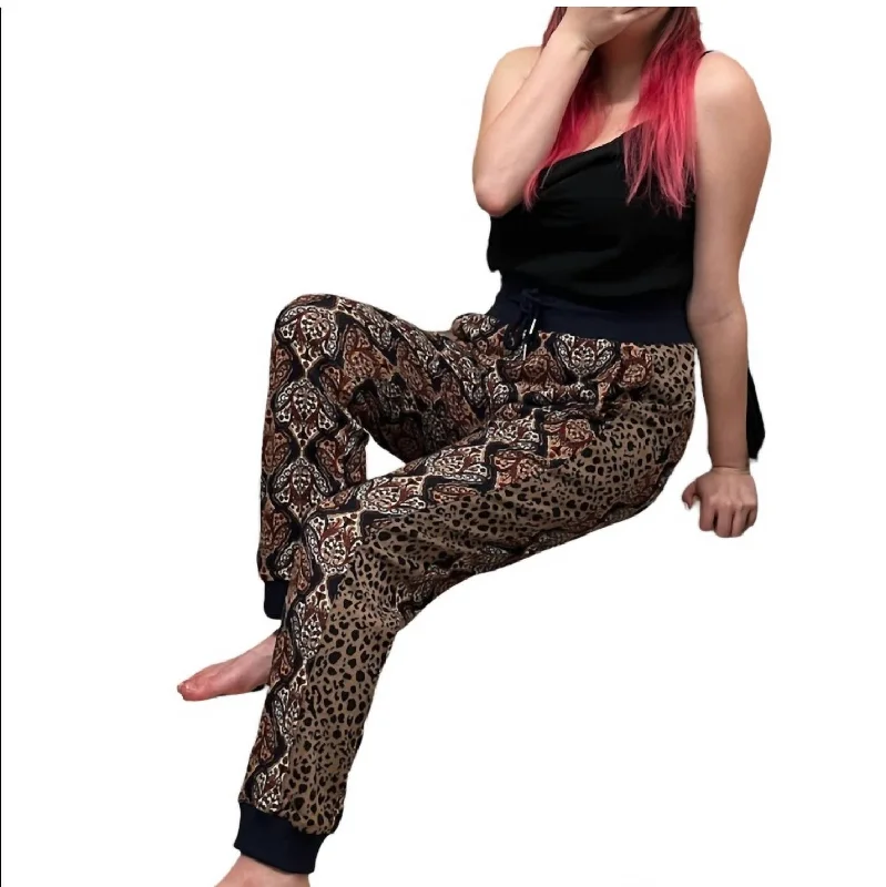 Women's Jodhpurs with Long LengthPrint Joggers In Multi