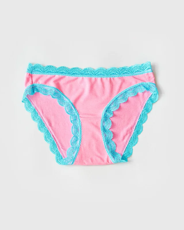 lace trimmed thong panties for womenThe Original Brief - Candy Floss