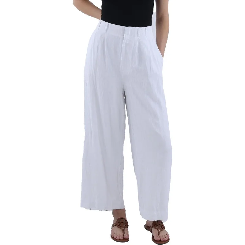 Women's Jodhpurs with V-Shaped CollarWomens Linen Pocket Straight Leg Pants