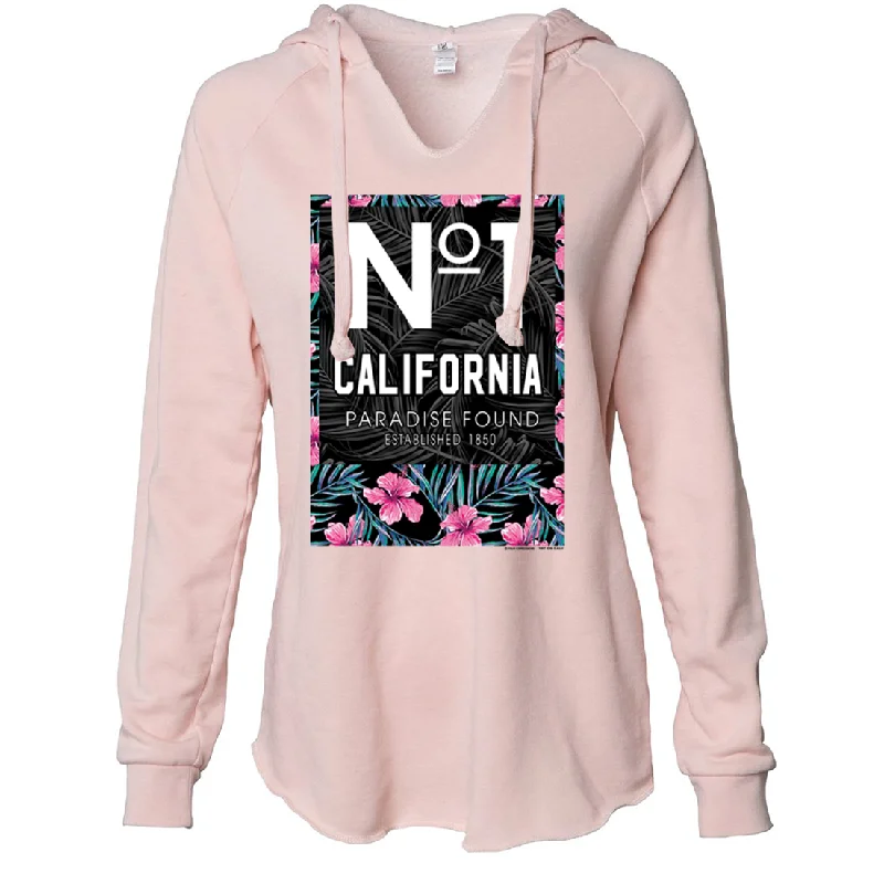 Women's Hooded Sweatshirts with Snap ButtonsNo 1 California Paradise Found Women's Soft Hooded Pullover