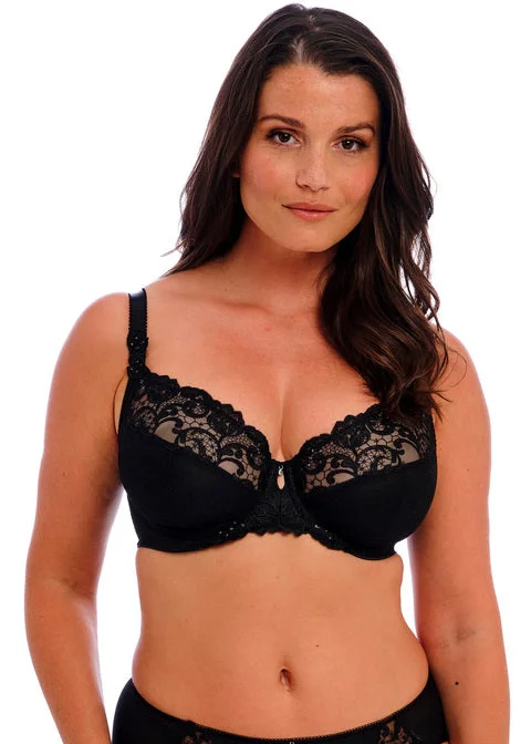 front-closure bra for easy dressingPortia Black Uw Side Support Bra