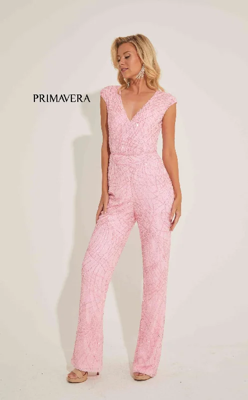 Women's Jumpsuits with High CollarPrimavera Couture 4384 Jumpsuit