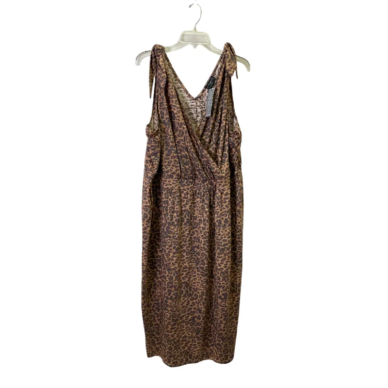 Women's Halter DressesDress Casual Midi By Lane Bryant In Animal Print, Size:4X