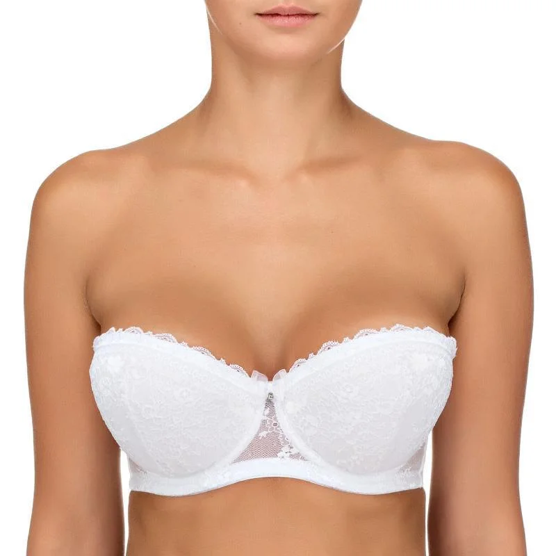 seamless bra with soft cups for all-day comfortLauma White Love Bridal Lace Balconette Bra