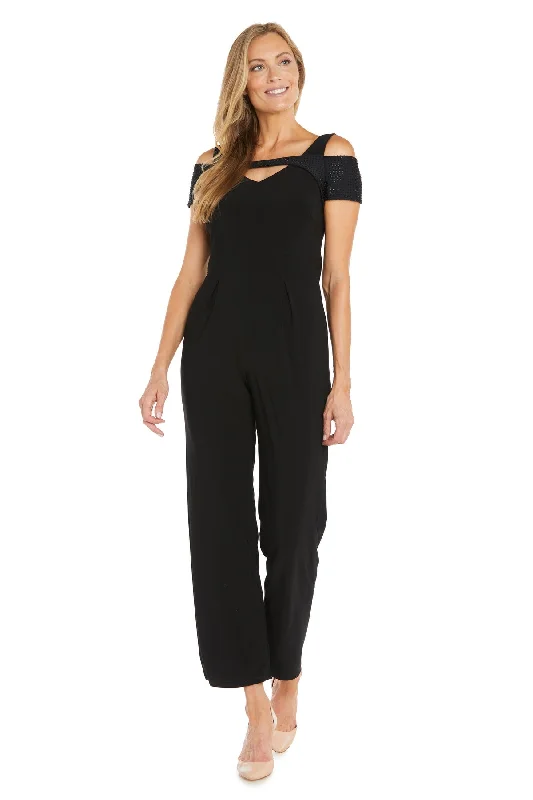 Women's Jumpsuits with Rounded CollarR&M Richards 3284 Long Formal Jumpsuit