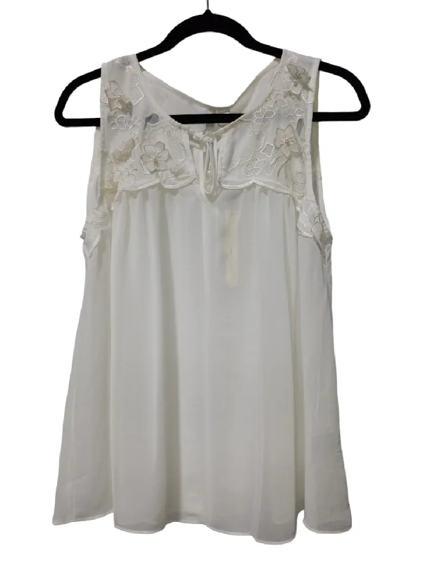 Women's Blouse with Sweetheart CollarWhite Blouse Sleeveless Lc Lauren Conrad, Size M