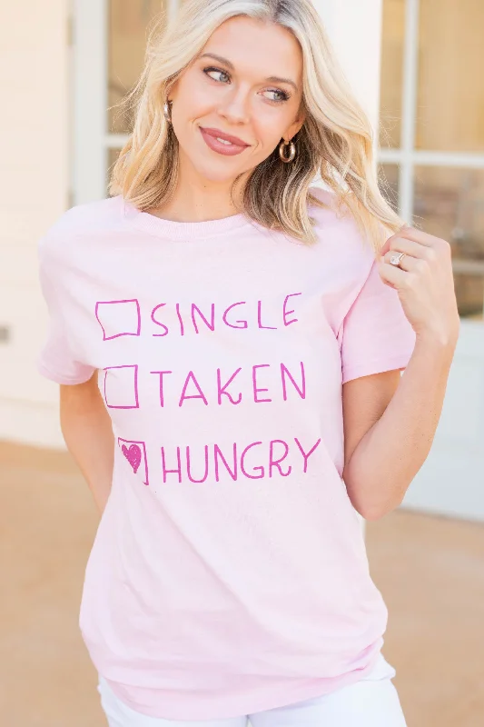 Women's Seamless ShortsJust Hungry Light Pink Graphic Tee