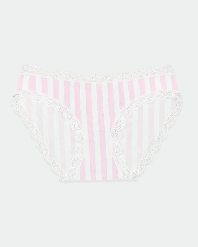 floral print thong panties for a playful lookThe Original Brief - Pale Pink Stripe