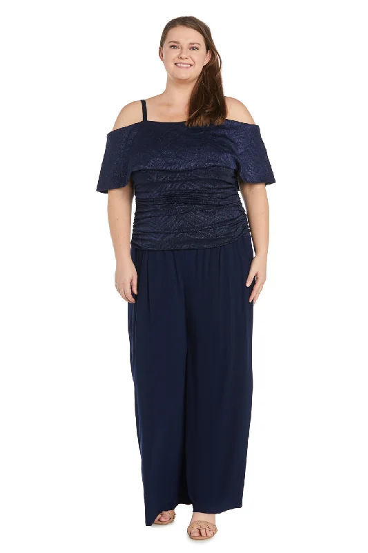 Women's Jumpsuits with Peter Pan CollarR&M Richards 9122W Plus Size Formal Jumpsuit