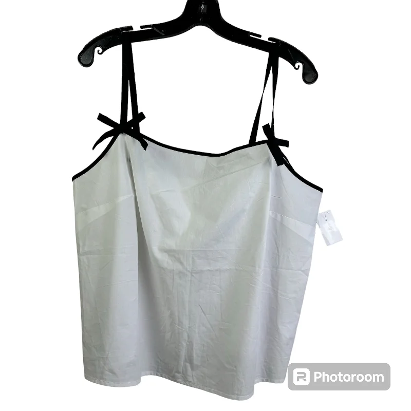 Women's Blouse with High CollarWhite Blouse Sleeveless J. Crew, Size Xl