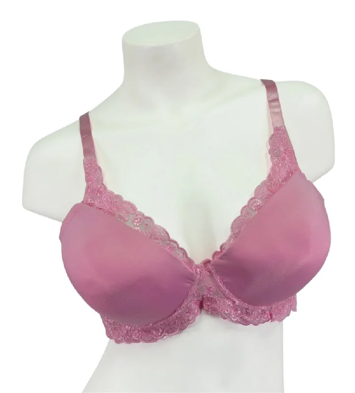 convertible bra with adjustable strapsPlus-Size Embroidered Demi Bra - Pink