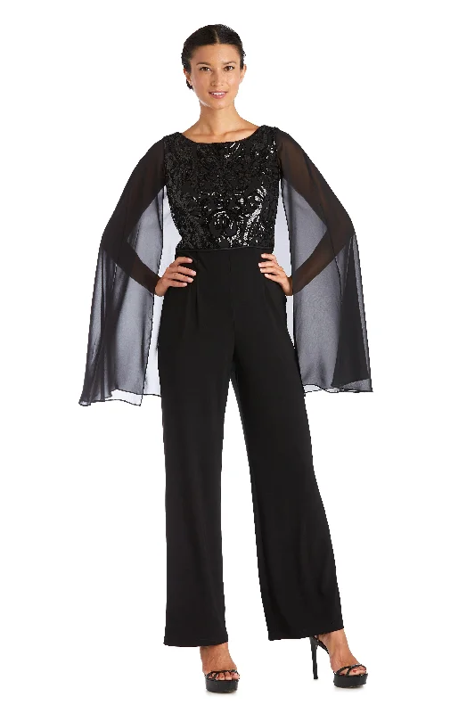 Women's Jumpsuits with Flared LegR&M Richards 7539 Capelet Jumpsuit