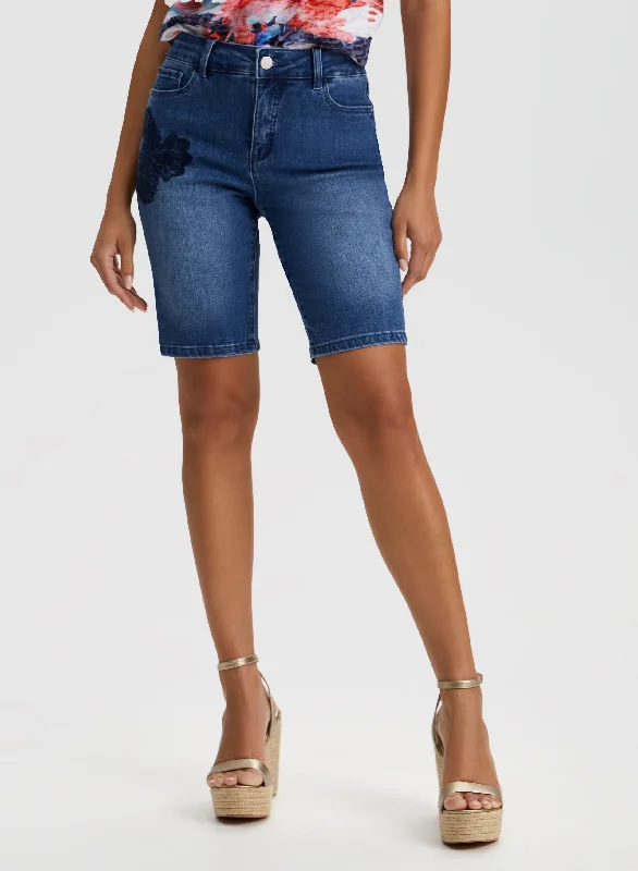 Women's Retro ShortsEmbroidered Bermuda Shorts