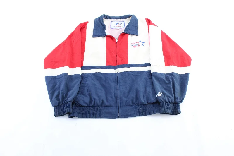 Women's Coats with Sleeves1998 U.S. Open Bowling Embroidered Logo Athletic Zip Up Jacket