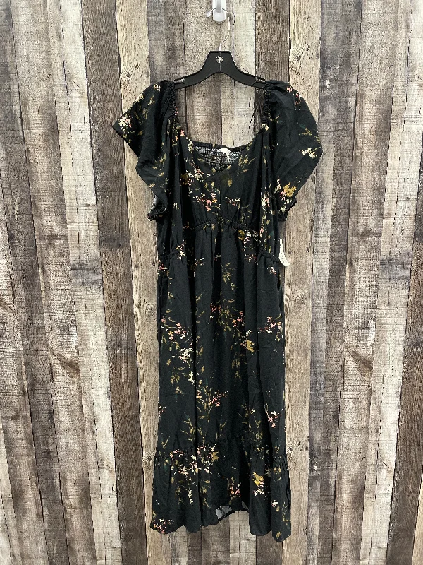 Women's Rounded-Neck DressesDress Casual Midi By Terra & Sky In Floral Print, Size: 1x