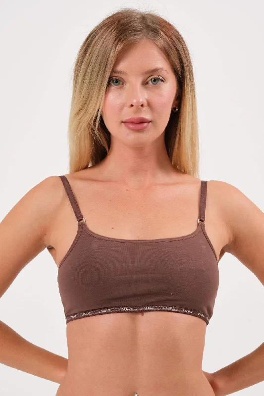 plus-size sports bra with mesh panelsLotus Bralette Chocolate