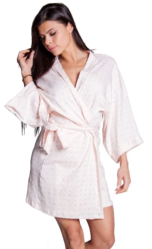 women's pajamas with adjustable strapsWomen's  Cotton Blend Short Kimono Wrap Robe #3106